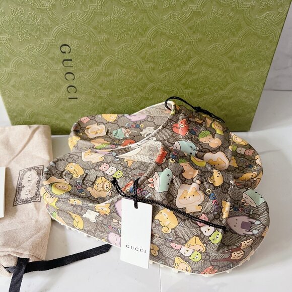 Gucci x Pikarar Kawaii Supreme Interlocking GG Platform Rubber Slide EU 36 *Auth - Picture 2 of 14